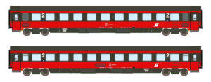 Set of 2 passenger coaches Bmz ÖBB, Ep.V, EC 64