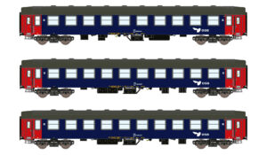 Set of 3 couchette coaches UIC-Y, Bc DSB, Ep.IV-V