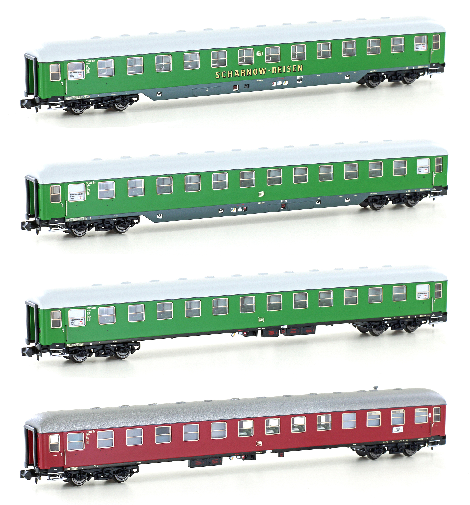 4er Set Personenwagen DB/SCHARNOW, Ep.IIIb, Set 2