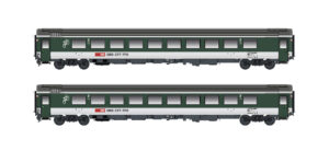 Set of 2 Bpm passenger coaches, 2nd class (UIC Z1) SBB, Ep.V-VI