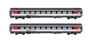 Set of 2 Bpm passenger coaches, 2nd class (UIC Z1) SBB, Ep.VI
