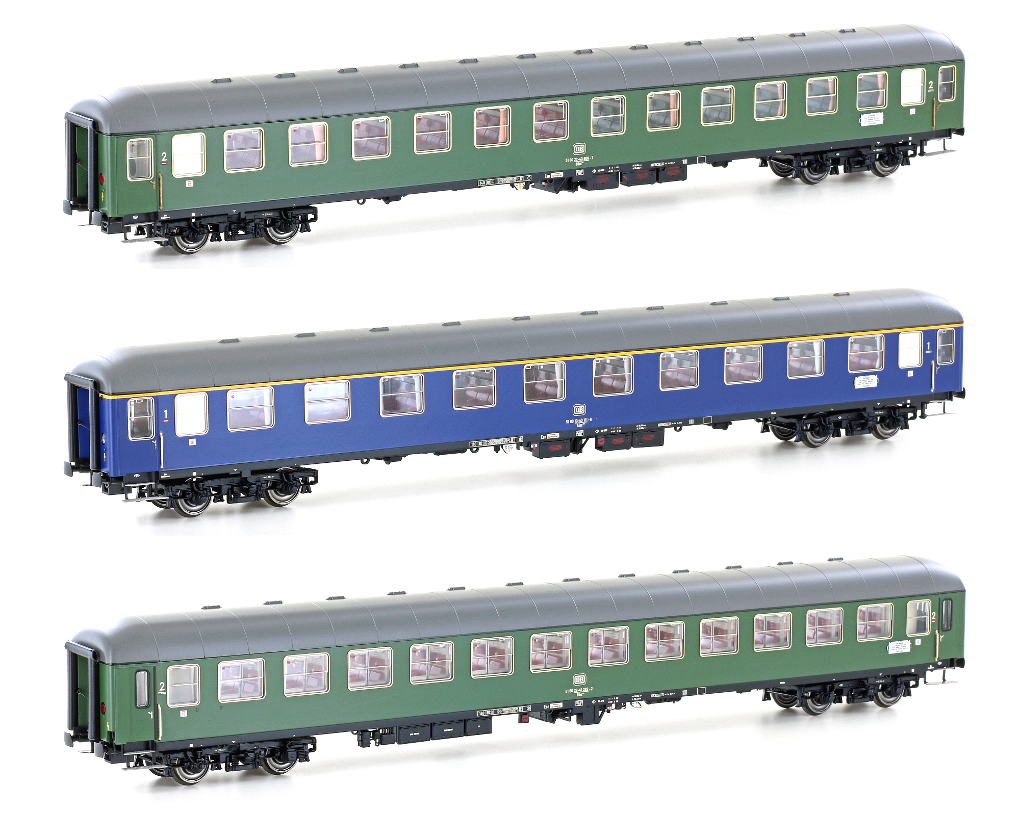 Set of 3 DB passenger coaches, Ep.IVa, D1213, AC