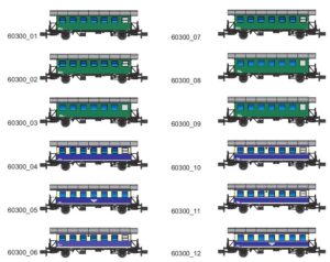 Display Personenwagen Bi, 12-tlg.