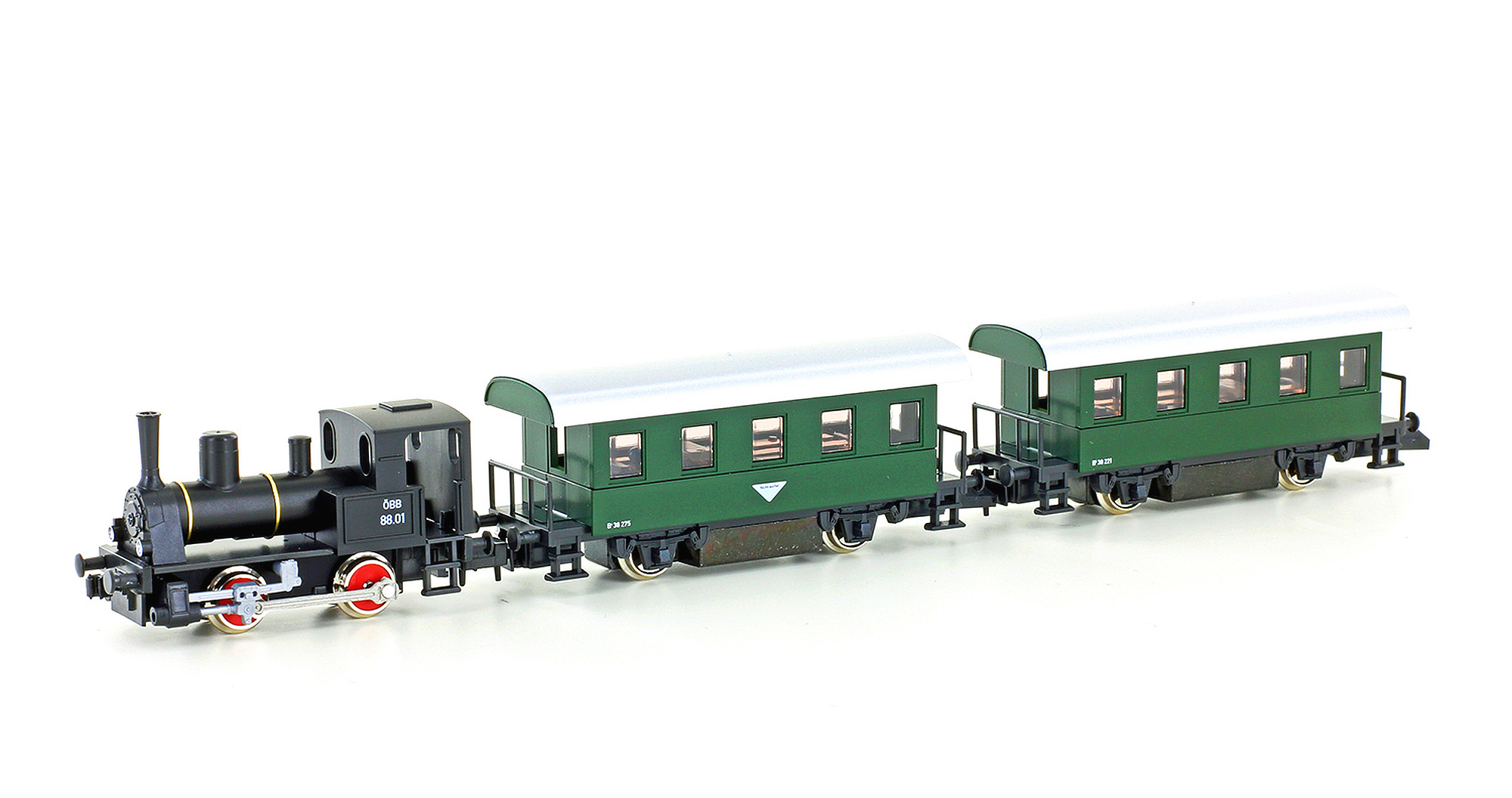 Dampflok Set 3tlg. Vorbild ÖBB BR 88 schwarz/grün