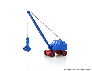 Fuchs F 301 excavator, lattice mast w. shovel, blue/red
