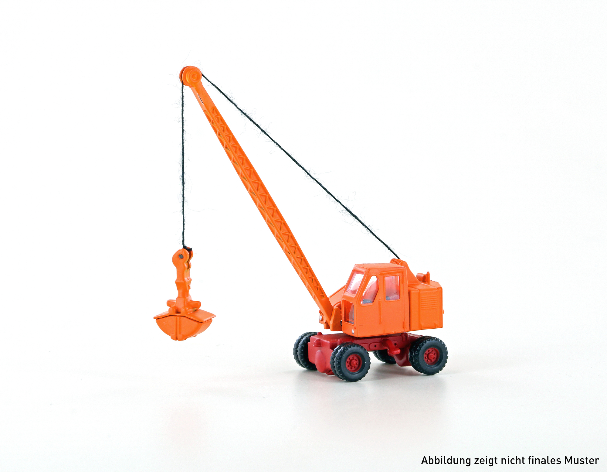 Fuchs F 301 excavator, lattice mast w. bucket, orange/red