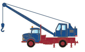 MB L322 mobile crane, blue/red