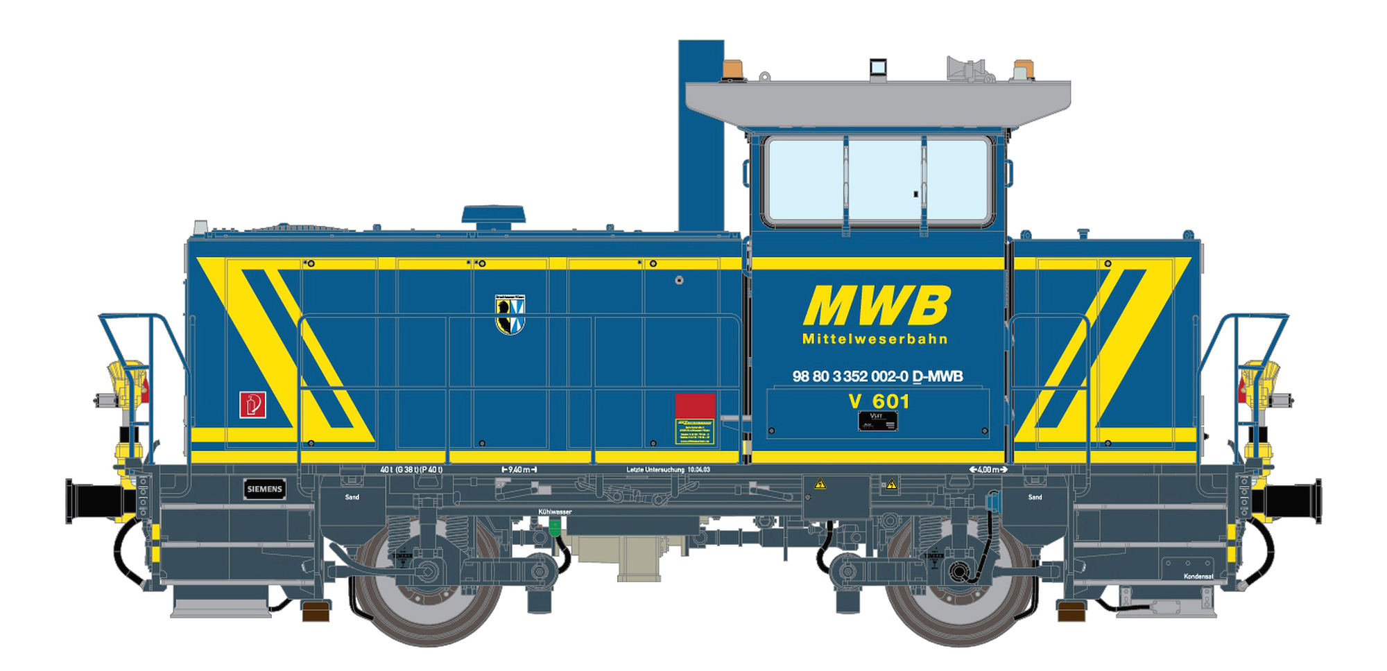 Diesel locomotive MaK G322B (V601) MWB, Ep.VI, AC