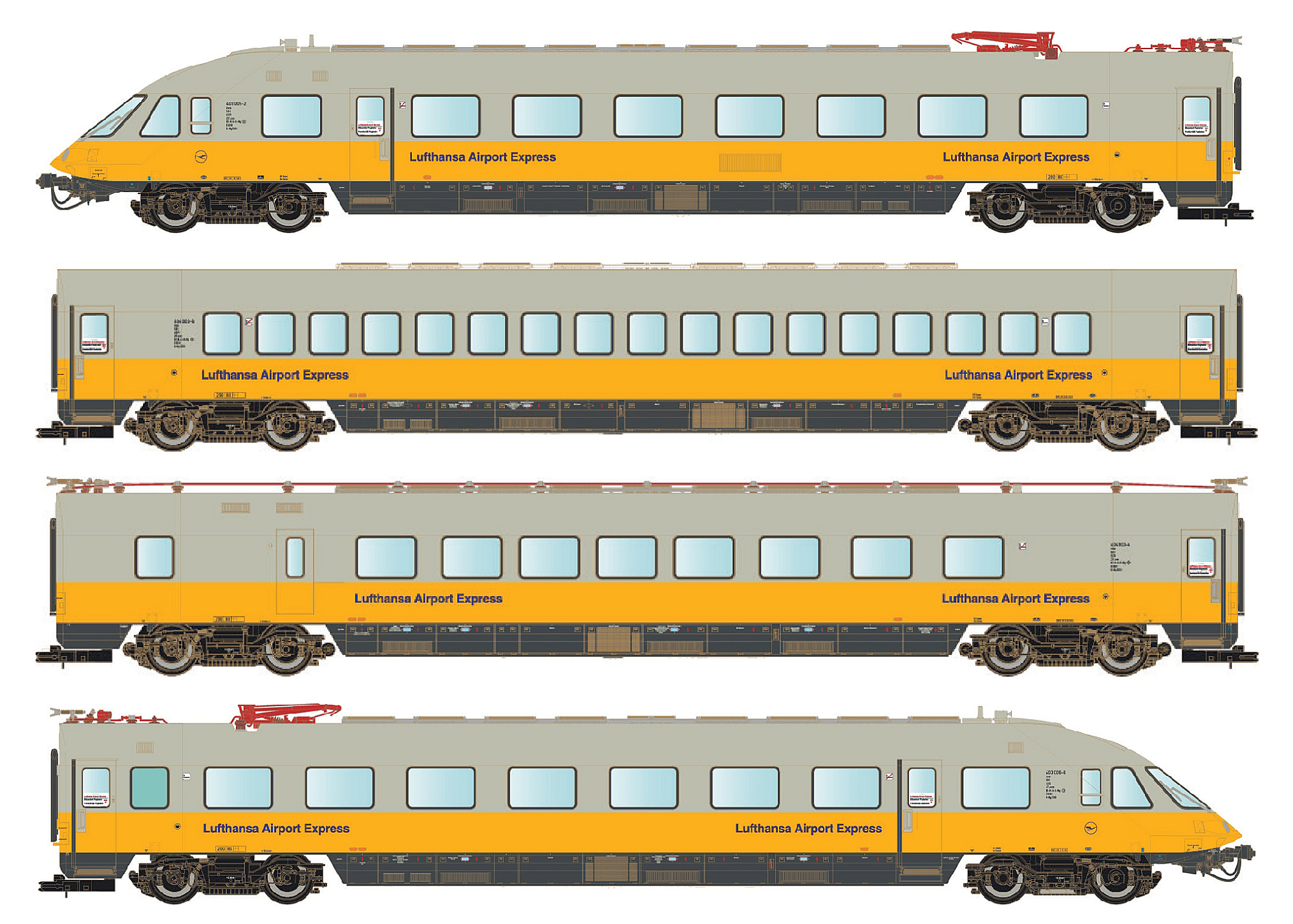 Multiple unit ET 403, 4-car. DB/LH, Ep.IVb, AC Sound