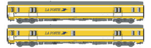 2er Set Postwagen PA UIC SNCF La Poste gelb Ep. IV