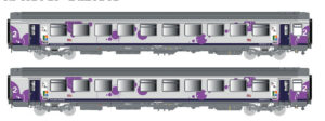 Set of 2 passenger coaches VTU SNCF, Ep.VI, Normandy