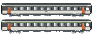 Set of 2 passenger coaches VTU SNCF, Ep.IV