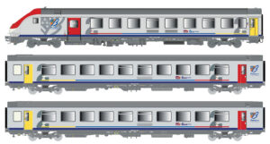 3er Set Personenwagen VU+VTU SNCF, Ep.VI, TER Bourgogne, AC