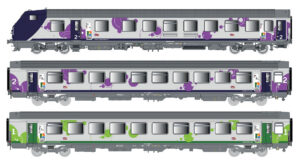 3er Set Personenwagen VU+VTU SNCF, Ep.VI, Normandie