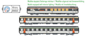 Set of 3 passenger coaches GE+Vtu A10+B11 SNCF, Ep.IV, IB