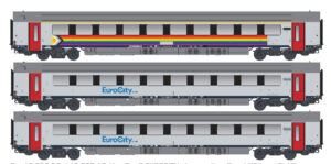 Set of 3 passenger coaches I11 (A+B+B) SNCB, Ep.VI