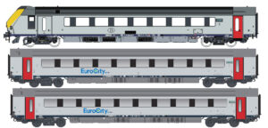 Set of 3 I11 Passenger Coaches w. SNCB driving trailer, Ep.VI, AC