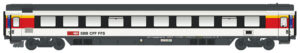 EC passenger coach, 1st class Apm SBB, Ep.VI, new color scheme