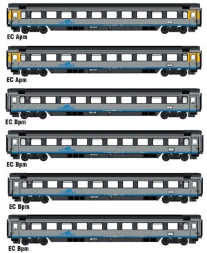 6er Set EC Personenwagen 2xApm+4xBpm Cisalpino, Ep.V