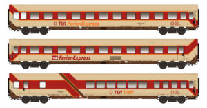 Set of 3 passenger coaches TUI Ferienexpress, Ep.IV, Set II