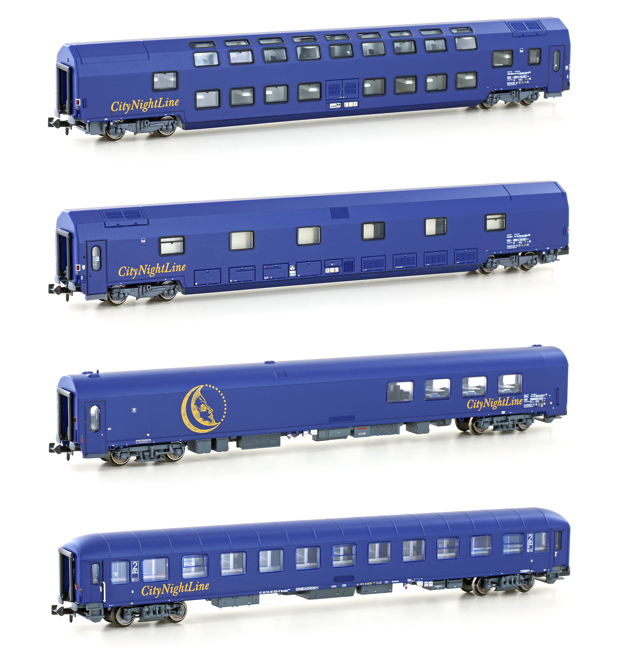 Set of 4 night train coaches CNL, Ep.V, CNL 212/213, Set II