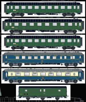 Set of 6 SNCF passenger coaches, Ep.IIIb, Paris-Nice, IB