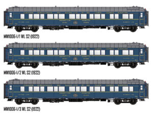 Set of 3 CIWL sleeping cars, Ep.II, Bombay Express, interior car.