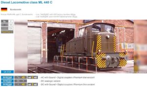 Diesel locomotive ML 440 C, German Army, Ep. IV, AC Sound P