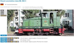 Diesel locomotive ML 440C/V50, DB, Ep. III, Sound P