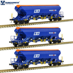 Set of 3 Tanpps bulk goods wagons, Wascosa, Ep.VI